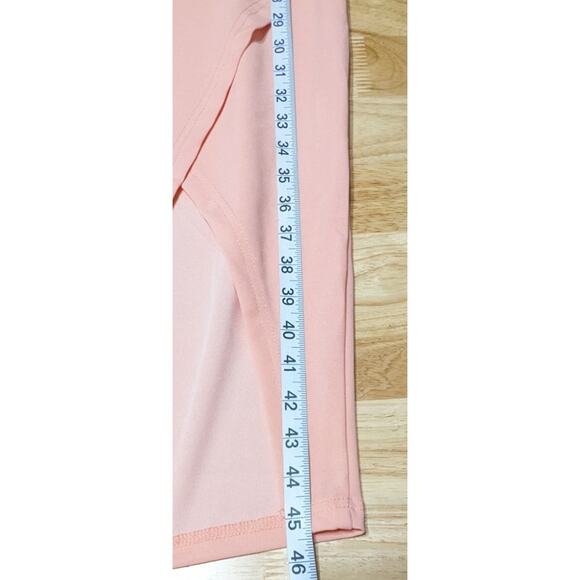 Womens Peach Belted Midi Dress Short Sleeve Office Cocktail Summer Party Dress S - Picture 5 of 14